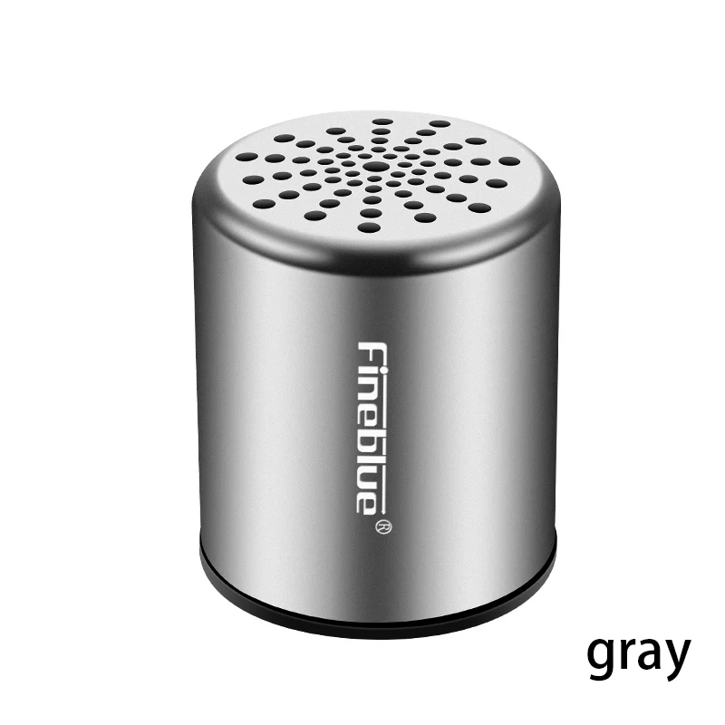 Grey Fineblue MK10 Bluetooth динамик стерео 3D стерео сабвуфер TWS мини металлический беспроводной Hands-free маленький динамик аксессуары черный - Цвет: Grey