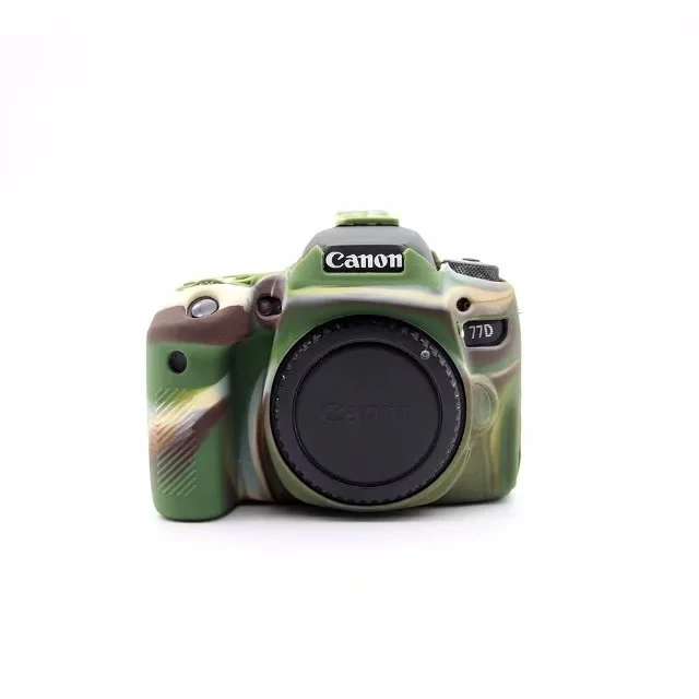 Мягкий силиконовый чехол для камеры защитный чехол для canon eos 77d резиновый чехол с отверстием для аккумулятора 77D сумка для камеры - Цвет: Армейский зеленый