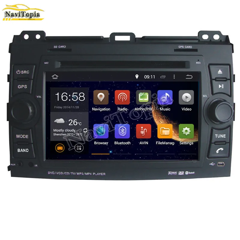Ectwodvd 4G ram 32G rom Восьмиядерный Android 9 0 автомобильный DVD gps Радио для Toyota Prado 2002 2003 2004 2005