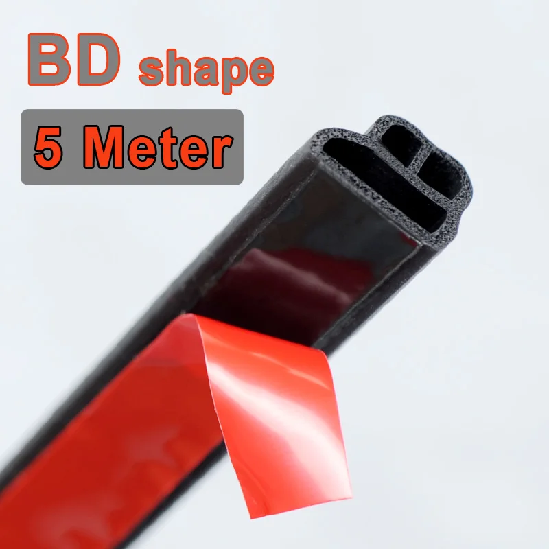 5M BD Shape BD Форма Резиновая Автомобильная дверь универсальная уплотнительная полоса автомобиля стикер герметик уплотнитель Клей Авто края отделка шумоизоляция - Цвет: 5M BD Shape