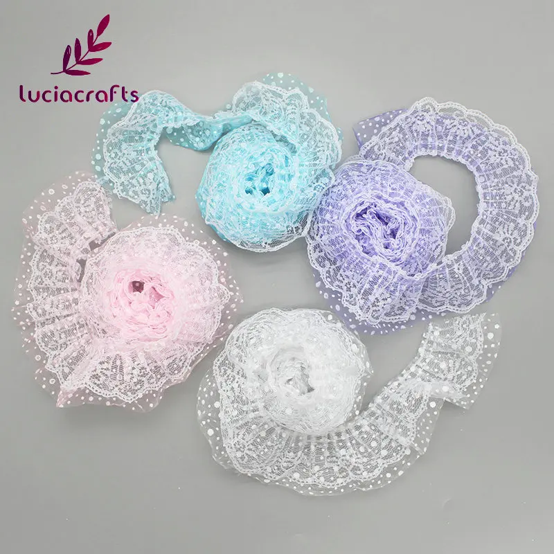 Lucia crafts 1y/лот 6 см кружевная лента для шитья вышитая одежда Свадебная вечеринка DIY