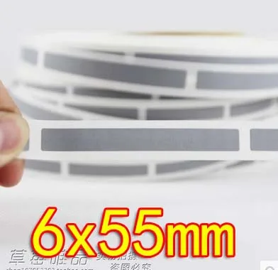 

1000Pieces/Roll 6x55MM -Scratch Sticker Coating Silver Gray Password Stickers