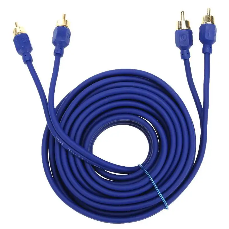 5 м OFC Позолоченный разъем RCA межблочный Hi-Fi кабель Шнур для автомобильной аудиосистемы dvd-плеер, домашний кинотеатр