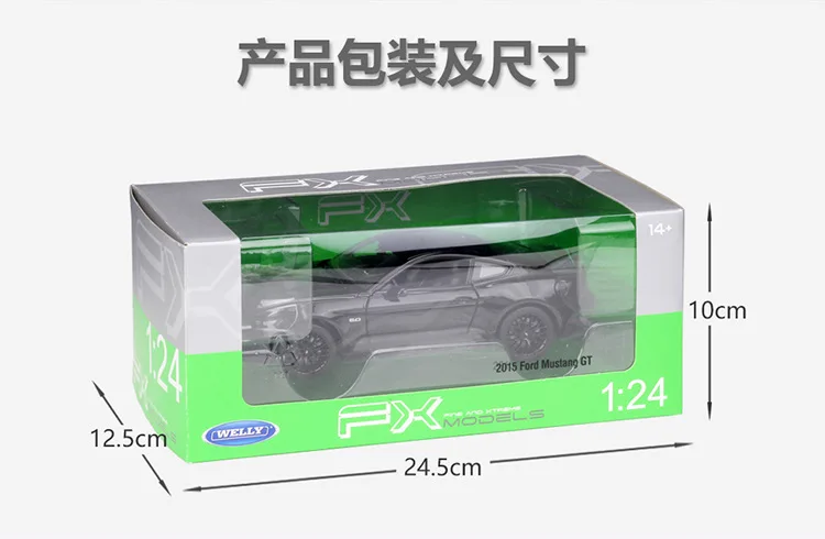 1:24 Welly Ford Mustang GT черный/красный/синий/матовый черный литой модельный автомобиль