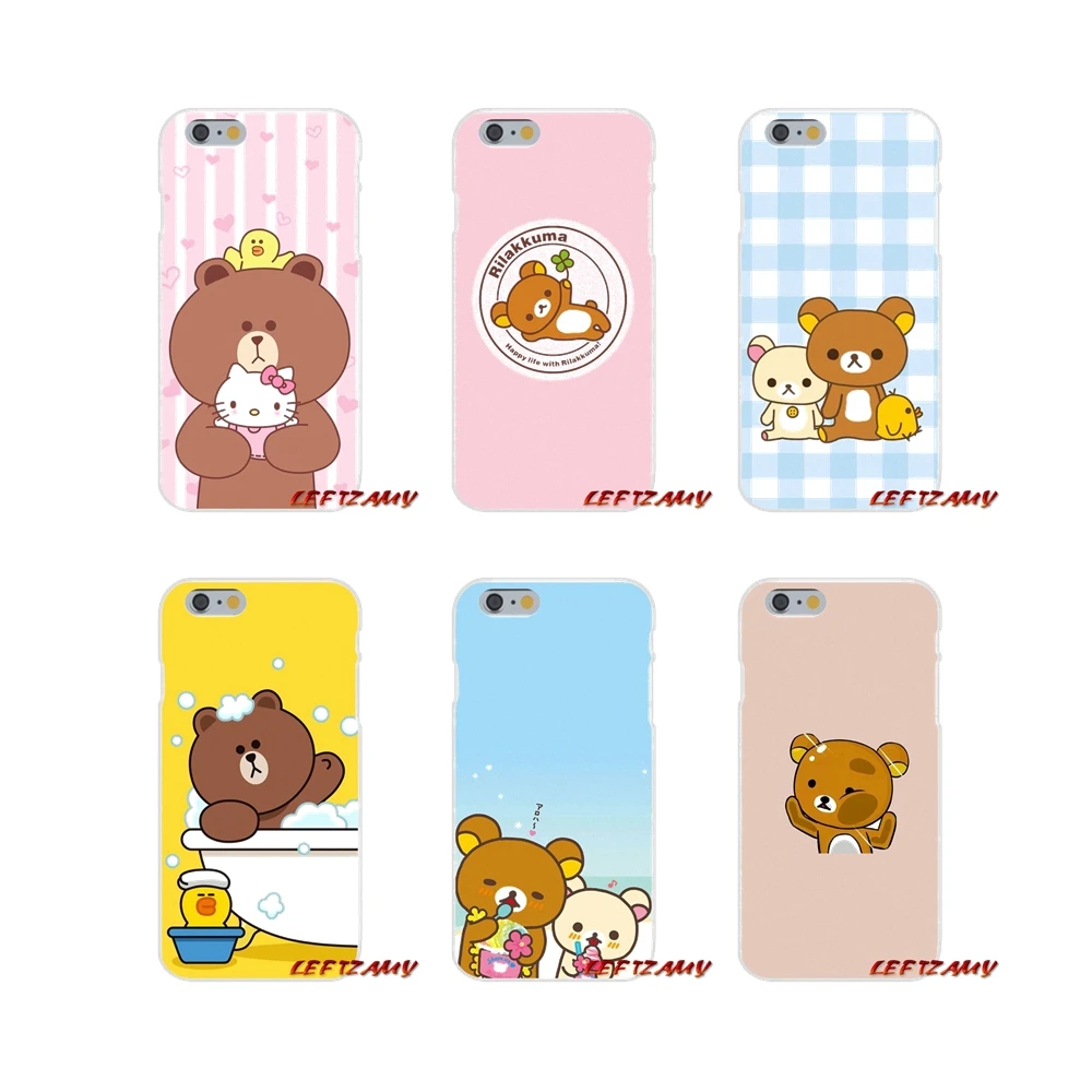 Милый медведь Rilakkuma для Samsung Galaxy S3 S4 S5 MINI S6 S7 edge S8 S9 Plus Note 2 3 4 5 8 аксессуары чехлы