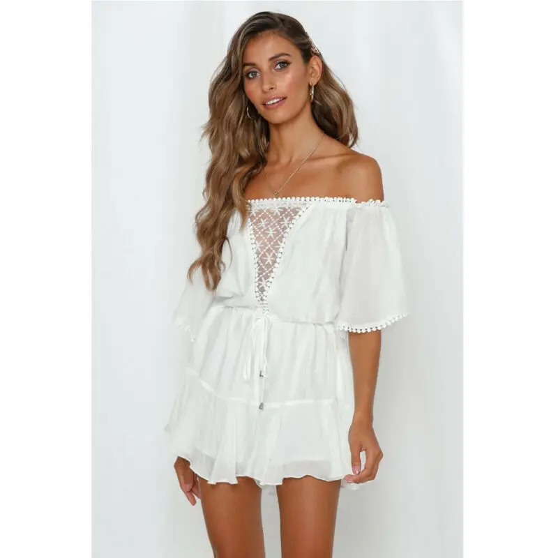 

Summer Women Holiday Mini Playsuit Jumpsuit Rompers Beach Casual Shorts Dress