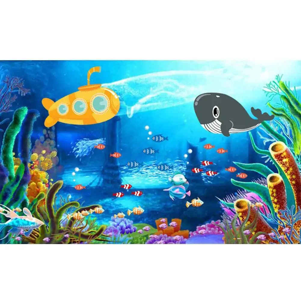 Мультяшные большие наклейки на стену с изображением океана субмарины Кита