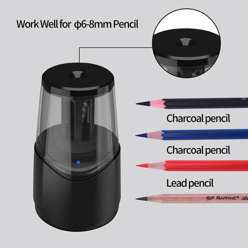 Tenwin Профессиональная Usb зарядка электрическая точилка для карандашей механическая электронная точилка для карандашей для школы