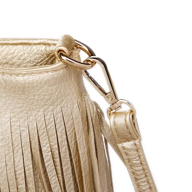 Suolunite Новая мода бахрома мешок золота Crossbody сумки Классический Для женщин на