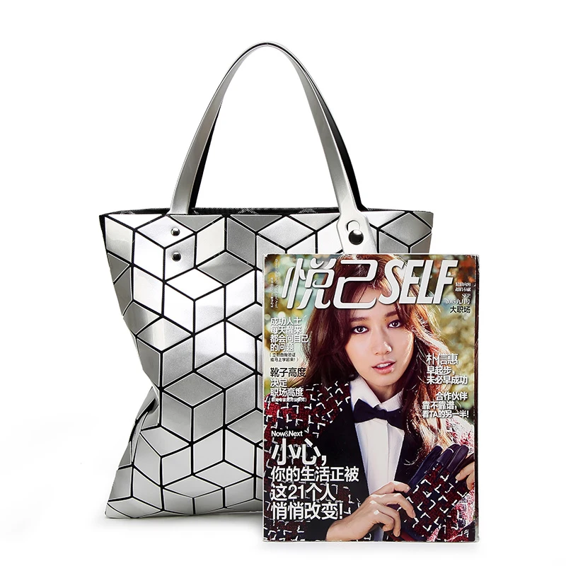 2017 Женщины PU Кожаная Сумка Большой Емкости Леди Геометрическая Решетке Алмаза