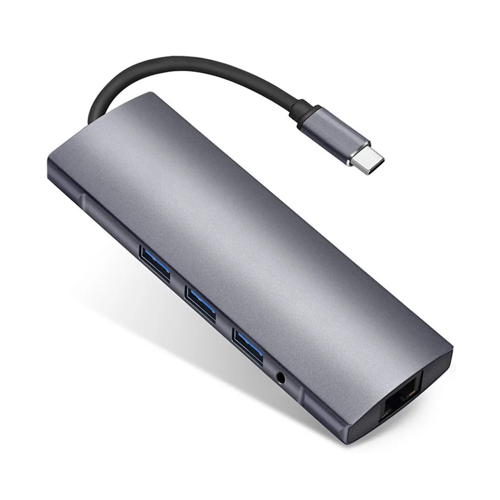 9 в 1 type-C к HDMI RJ45 3USB3. 0 TF SD аудио PD Многофункциональный узловой центр для адаптера для Macbook huawei mate 10 \ 20 P20 samsung S9#20