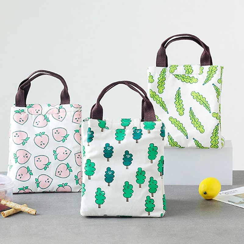 Canvas Lunch Bag Fresh Insulation Cold Bales Thermal Leisure Picnic Travel Convenient Package Portable | Дом и сад