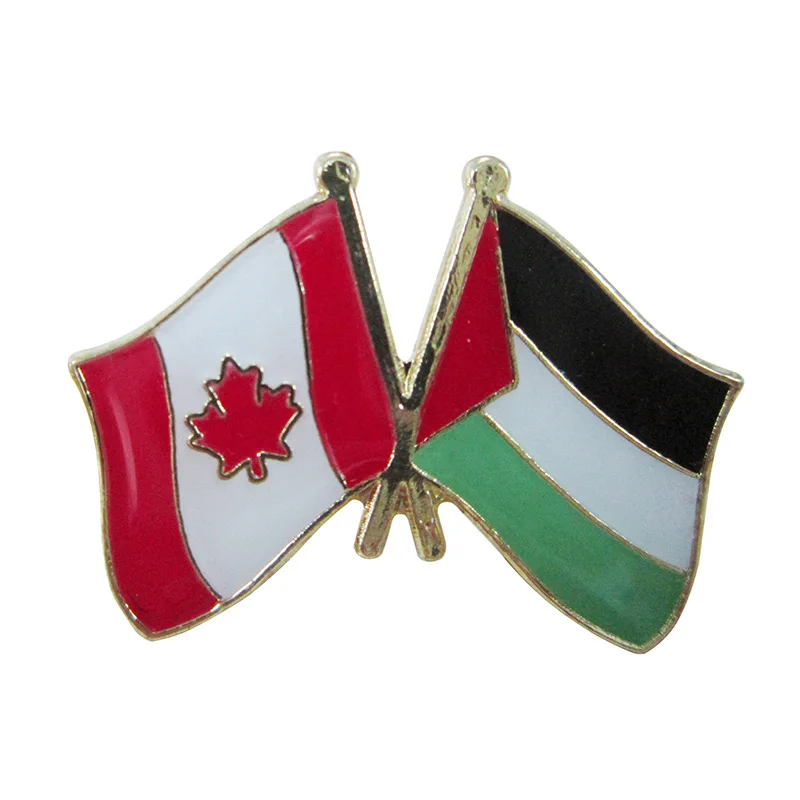 Значок с отворотом и крестиком в виде флага Канады Израиля + Железная латунь