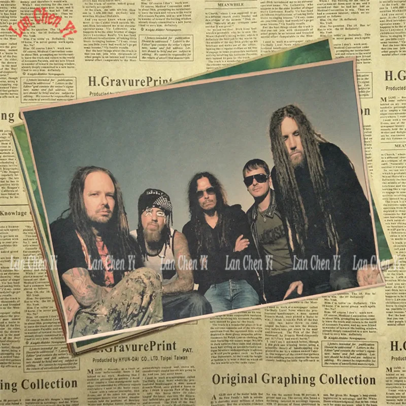 Korn Рок-Группа Музыка крафт-бумага плакат Винтаж Высокое качество печати рисунок ядро декоративная живопись