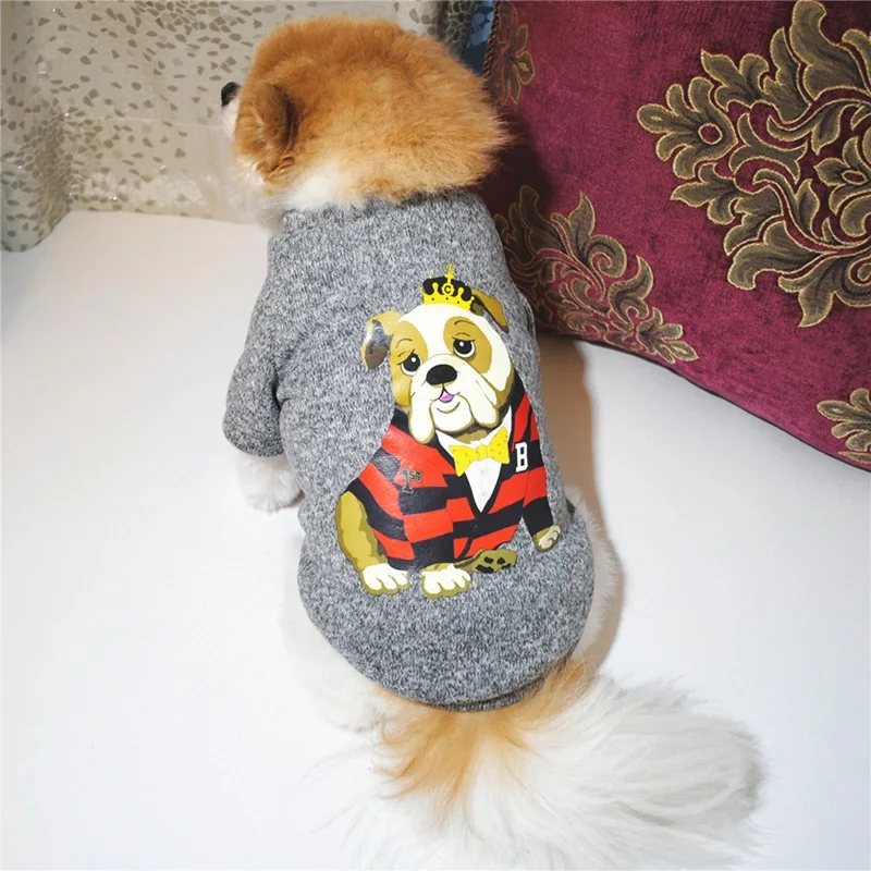 Pet Autumn Winter Costume Top, Short Sleeve Warm Fleece Sweater For Small Medium Dogs