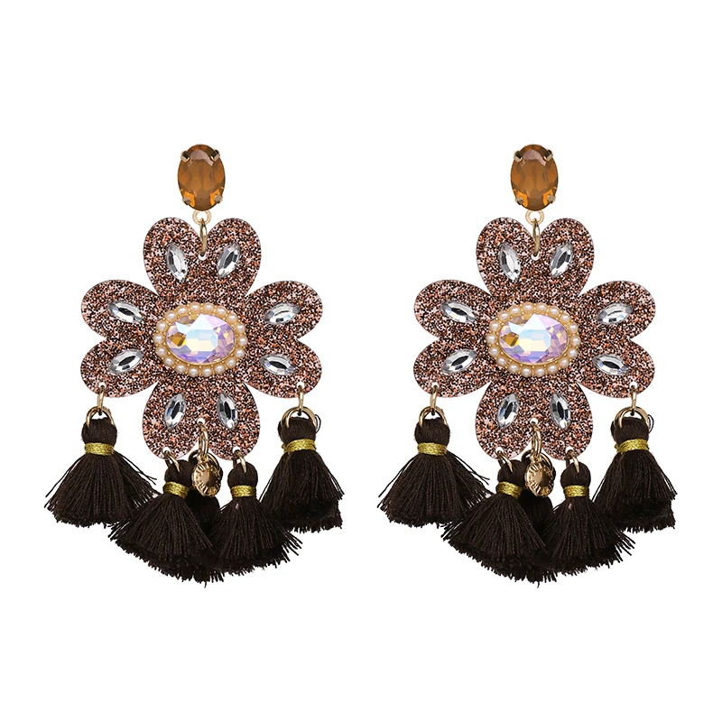 Женские богемные серьги подвески FASHIONSNOOPS эффектные длинные с кисточками