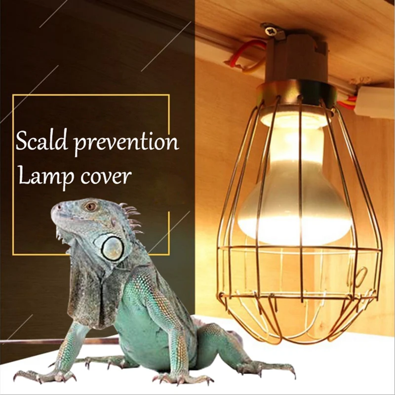 FRLED Fashion Vintage Wire Lamp Cage Lampshade Industrial Lamp Guard Cage Lamp Shade for Reptile Pet Brooder Heating Lamp Bulb