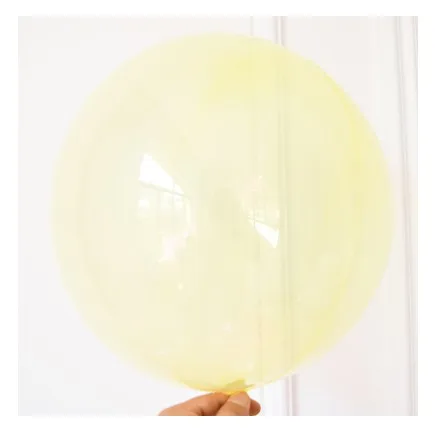 Yellow 1 шт. 10/18/24 дюйма прозрачные Пузырьковые воздушные шары из прозрачного ПВХ гелий БОБО светильник Globos День рождения Свадебная вечеринка украшения подарки для детей - Цвет: Yellow