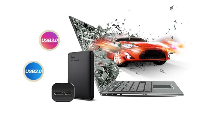 WD элементы Портативный внешний жесткий диск HD 1 ТБ 2 ТБ высокой емкости SATA USB 3,0 устройство хранения для ноутбука