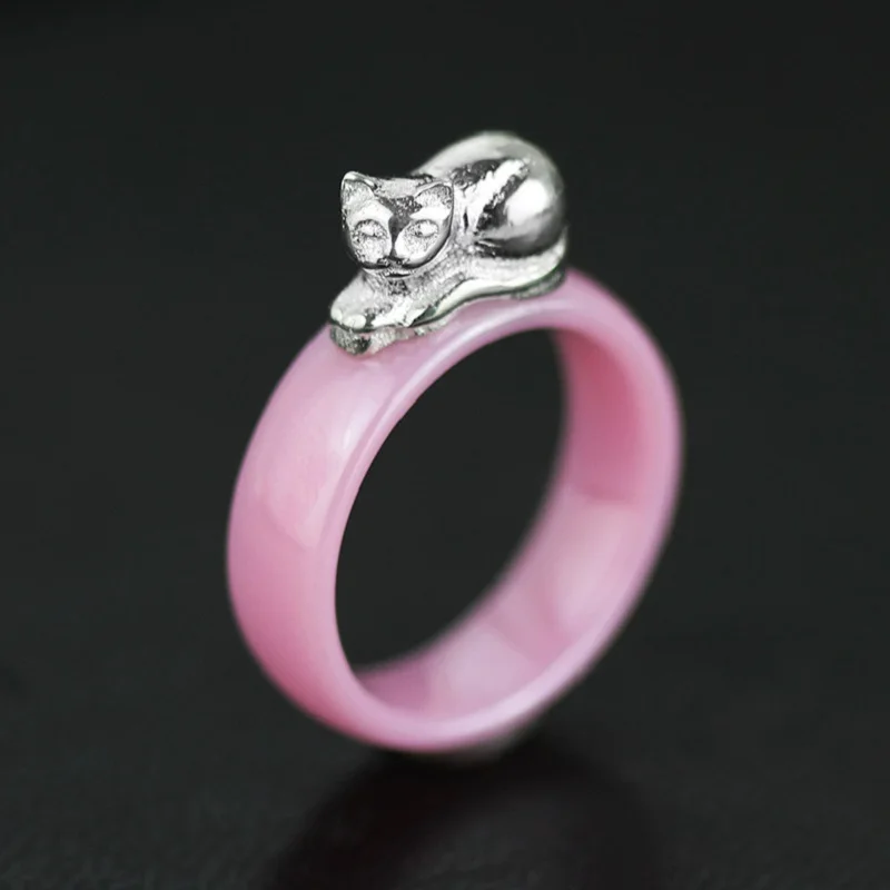 Lotus Fun реальные 925 Серебро Природный оригинальный ручной дизайнер ювелирных украшений очень мило Босси Cat
