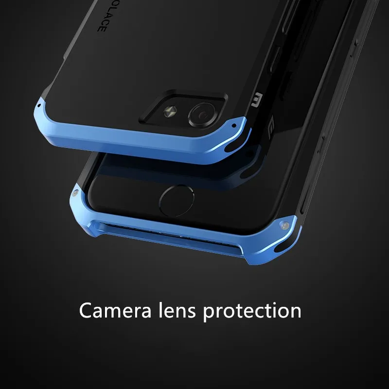 For iPhone 7 8 7plus 8plus Luxury Armour Metal silicon Aluminum +PC Phone Case iphone7 iphone8 Shockproof phone case |