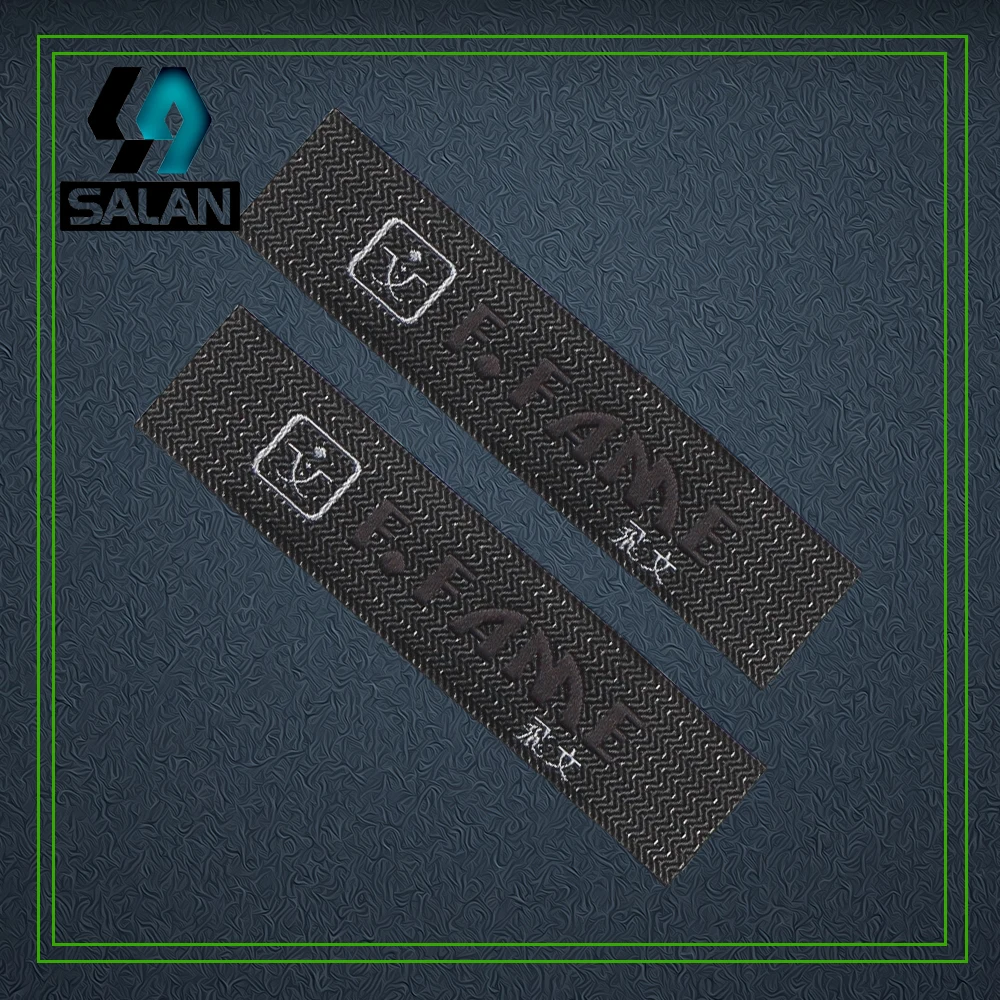 Индивидуальные ярлыки для одежды высокой плотности тканевые Дамасские этикетки