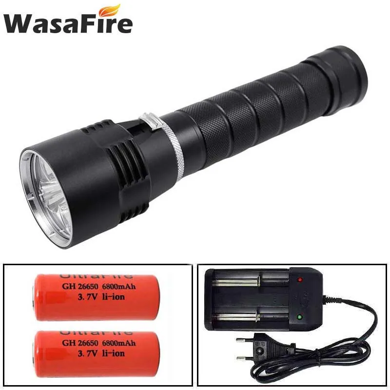 Фонарик для дайвинга Wasafire Профессиональный Мощный светодиодный