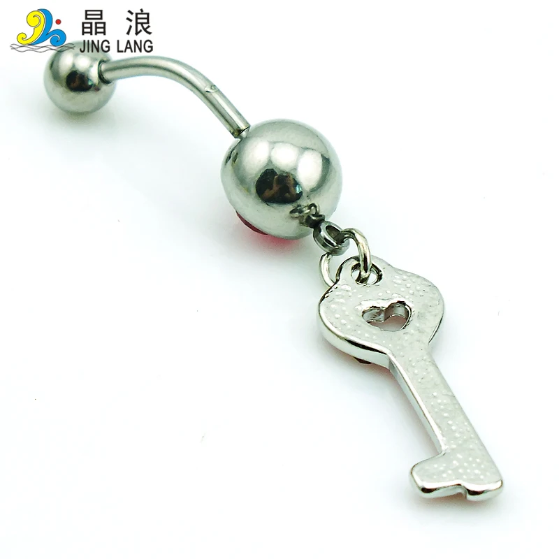 Модные кольца для пупка в розницу зажимы из нержавеющей стали 316L Висячие розовые