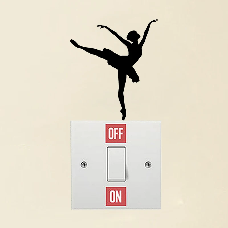 Dance Fashion Home Decor Livingroom Wall Sticker Bedroom Switch Decal 6SS0108 | Дом и сад