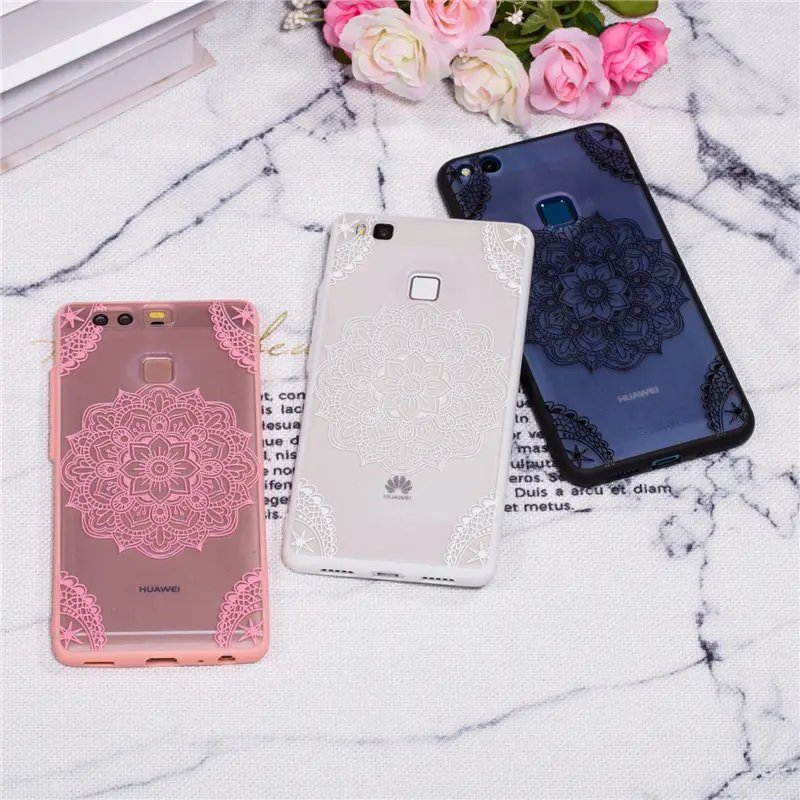Floral Lace Mandala Case For Huawei P9 Lite 2016 Hard PC+TPU Silicone Phone VNS-L21 VNS-L31 P9lite |