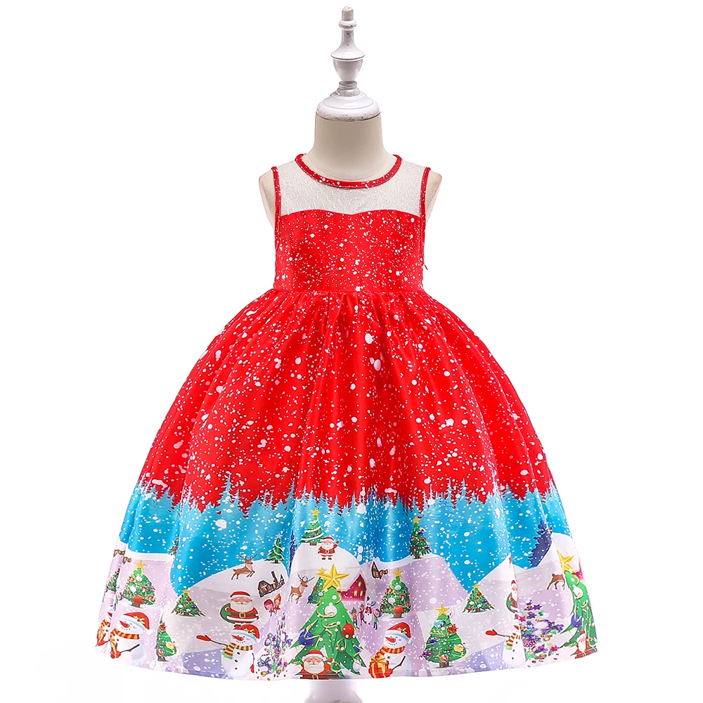 2018 autumn Christmas new style kids dresses for girl Stylish dress theme party princess print | Детская одежда и обувь