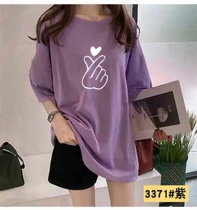 picture color Большой размер Женская футболка плюс размер 6XL 7XL 8XL 9XL летняя круглая шея с коротким рукавом Повседневная Свободная Красная футболка большого размера Топ - Цвет: picture color