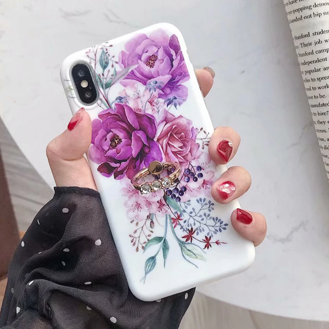 Чехол накладка с кольцом на палец для iPhone X XS MAX XR 6 6S 7 8 Plus|Бамперы| |