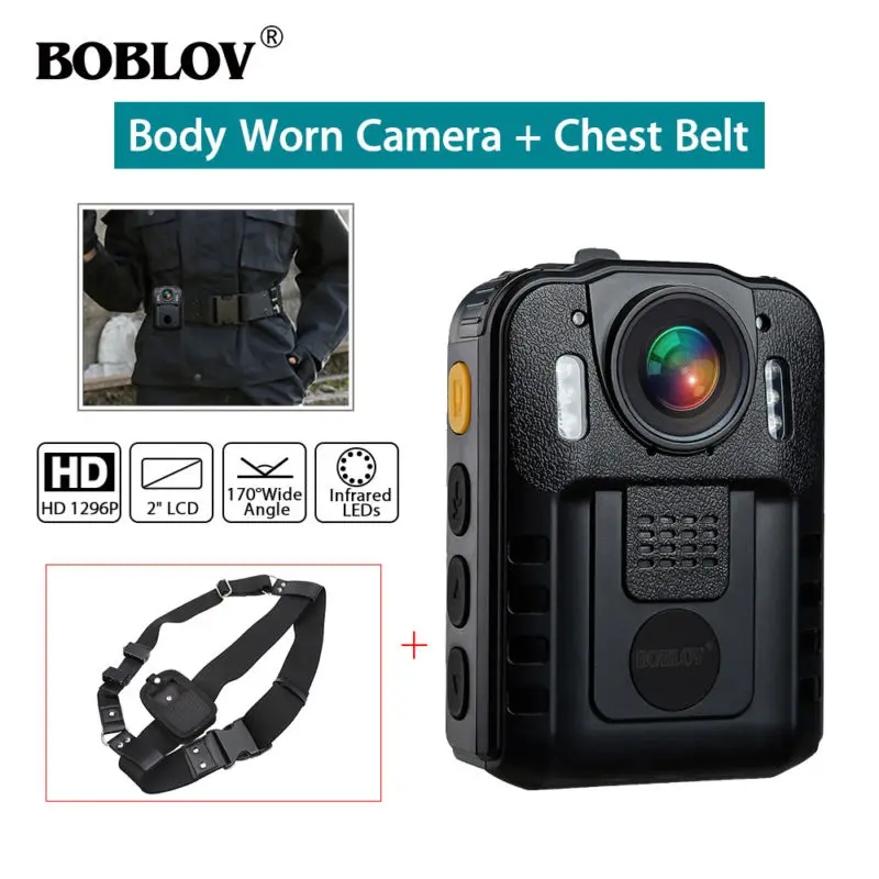 BOBLOV DVR WN9 HD 1296P NT96650 ИК камера ночного видения, камера безопасности, карманная полицейская камера, видео рекордер, ремень