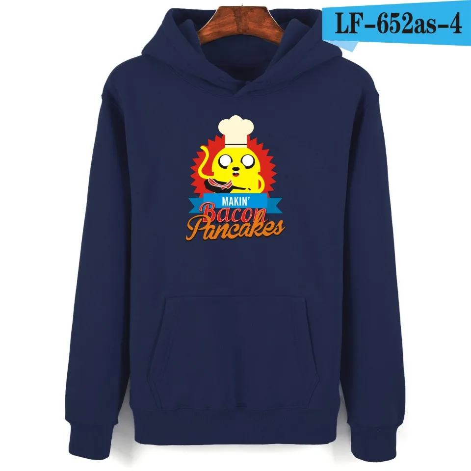 navy blue Горячая Распродажа, толстовки с капюшоном Adventure Time худи для мальчиков и девочек серый свитшот Adventure Time осенне-зимние топы в стиле хип-хоп Harajuku Polluvers - Цвет: navy blue
