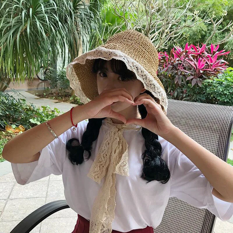 Шляпа женская пляжная соломенная с бантом Пляжная Панама из рафии бежевая