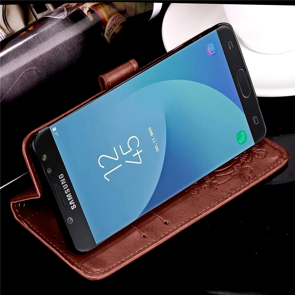 Чехол для Samsung Galaxy J7 2017 Pro SM J730FM/DS J730F/DS роскошный флип кошелек в стиле ретро кожаный