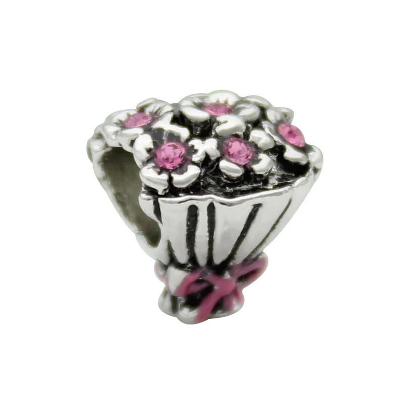 Розовый хрустальный свадебный букет невесты с бантом Очаровательные Подвески