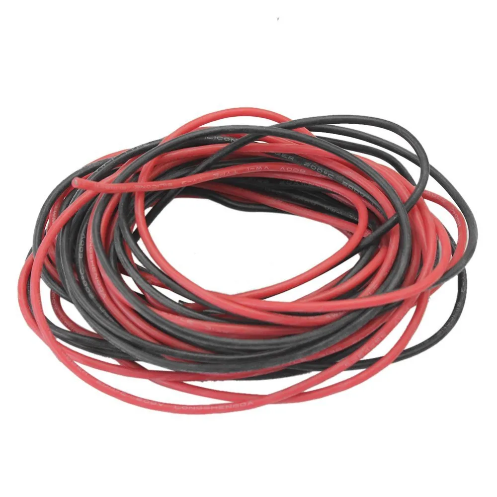ALLiSHOP 8 Калибр AWG силиконовый резиновый кабель красный черный гибкий шнур