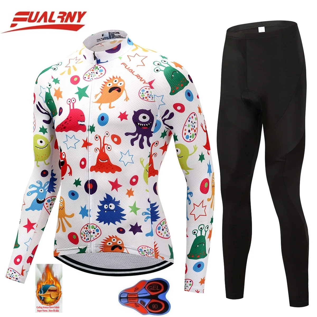 2019 команда fualrny с длинным рукавом Ropa Ciclismo Велоспорт Джерси наборы 9D/Зимняя Теплая