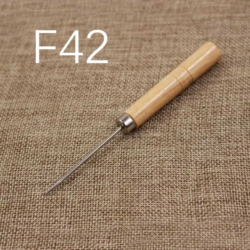 F42 1 шт. кожаный инструмент для шитья шило DIY кожаный тент швейный шило штырь дырокол инструмент для ремонта ручной БРОШЮРОВЩИК рукоделие - Цвет: F42