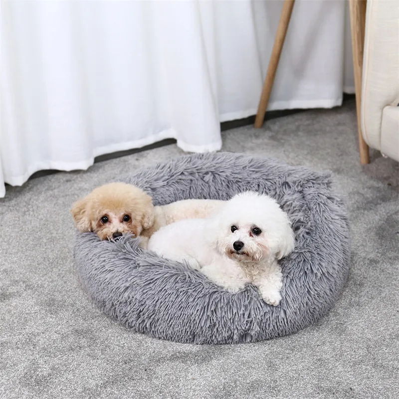 Detachable Machine Wash Donut Cuddler Round Donut Cat and Dog Cushion Bed Warming and Comfortable Sofa Kennel For Dog Cats Puppy