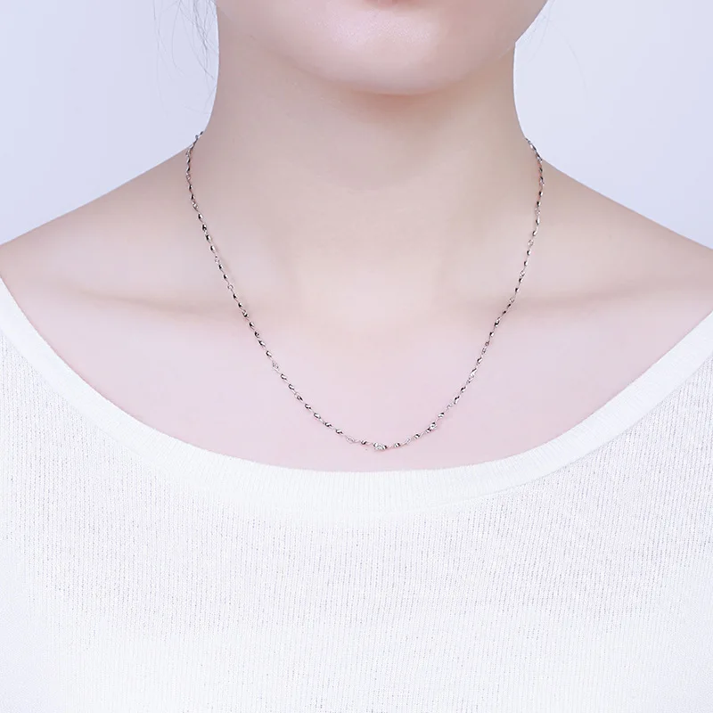 Однотонная цепочка из стерлингового серебра 0 7 мм ожерелье белого золота желтого