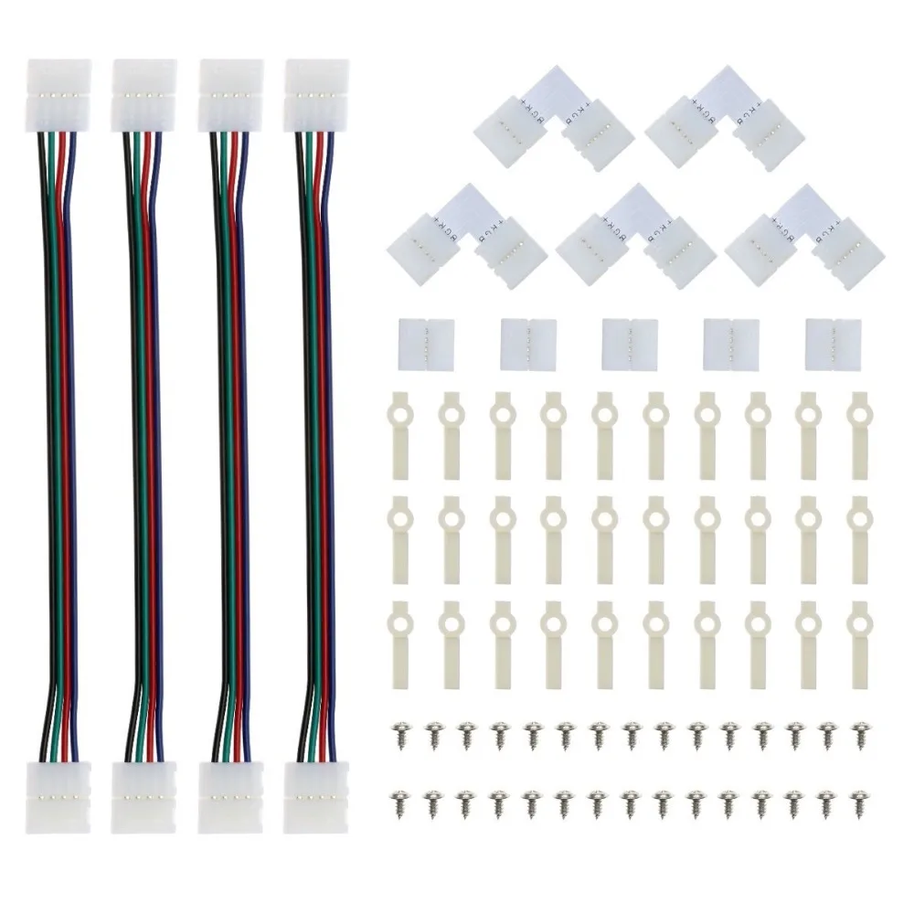 1 шт. 2Pin 4pin 5pin 8 мм/10 мм/12 мм RGBW RGB один Цвет пайки печатной платы проводное соединение для 3528 5050 Светодиодные ленты светильник