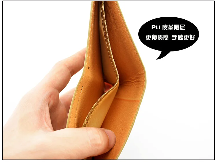 Тонкий короткий бумажник из искусственной кожи цвета хаки с рисунком детектива