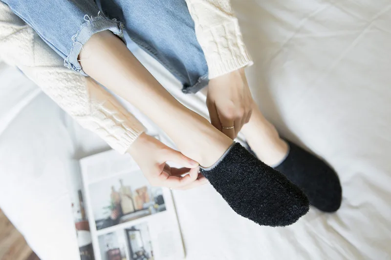 Elastic Home Thick Warm Floor socks Women Soft Fleece Socks Fluffy Winter Breathable Pure Colors Available Sock Slippers 4pairs