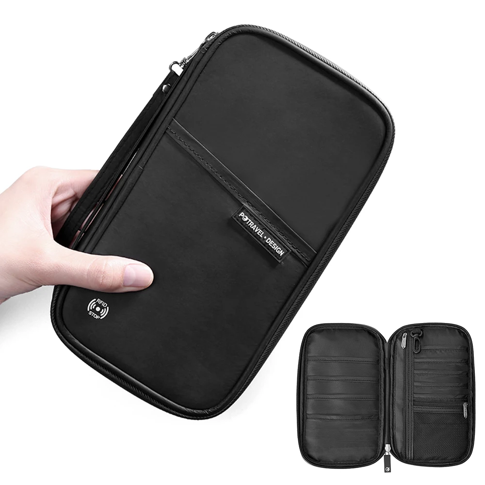 Дорожный кошелек RFID Блокировка паспорта держатель семейный паспорт Дорожная