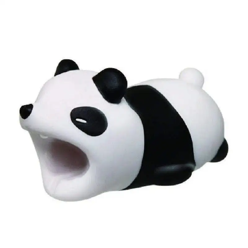 Panda SOONHUA Универсальный милый usb-шнур, зарядное устройство, защитная крышка, кабель для передачи данных, шнур, животные, укусы, милый, защита от взлома для iPhone - Цвет: Panda