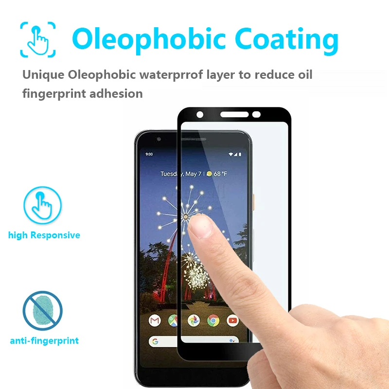2 шт. полное покрытие Закаленное стекло пленка для Google Pixel 3A/3A XL Защитное экрана