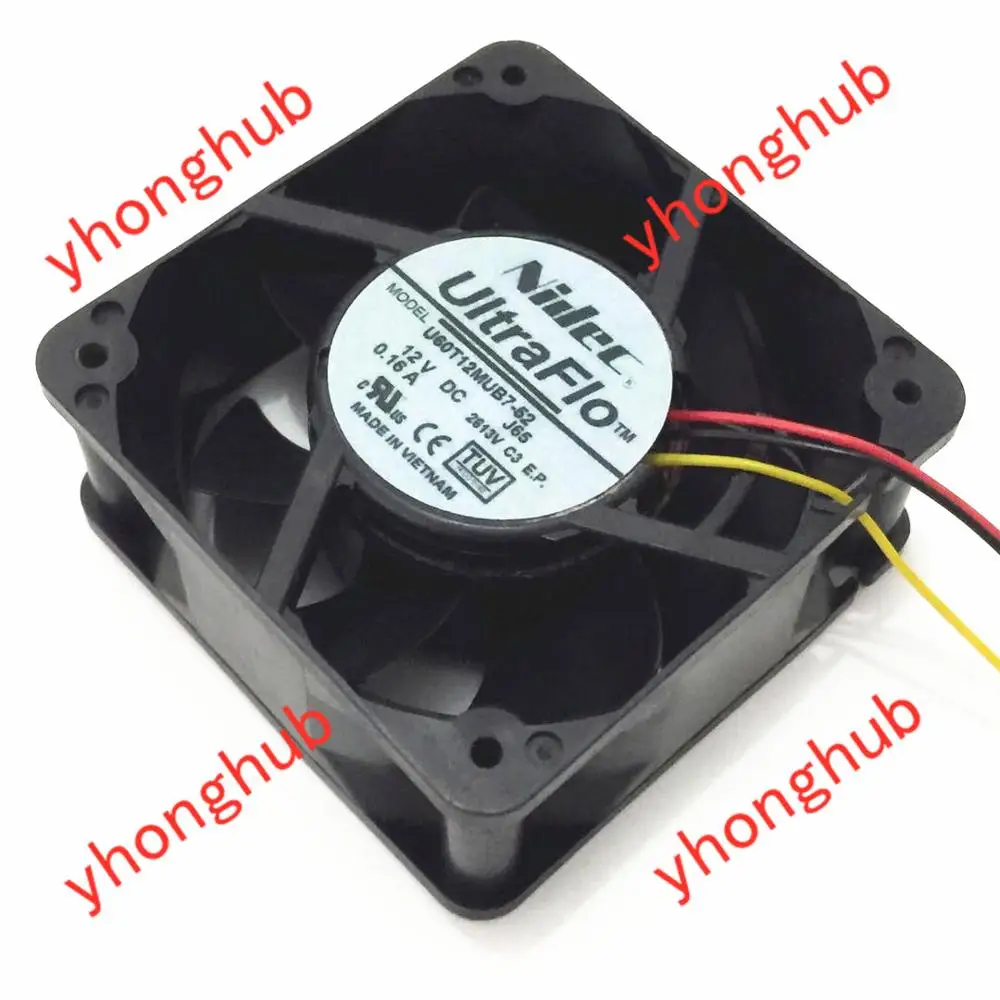 Вентилятор охлаждения сервера Nidec U60T12MUB7 52 J65 DC 12V 0.16A 60x60x25 мм|square fan|server fandc fan 12v |